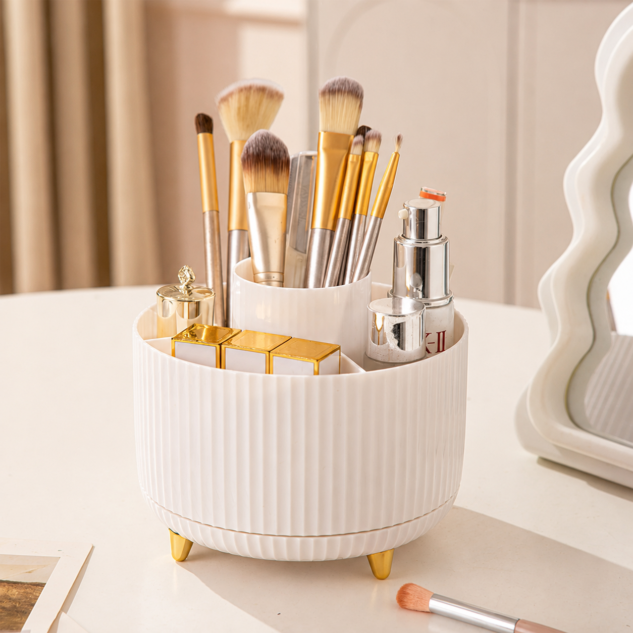 Bellordine Carousel — 360° Rotating Makeup & Skincare Organizer