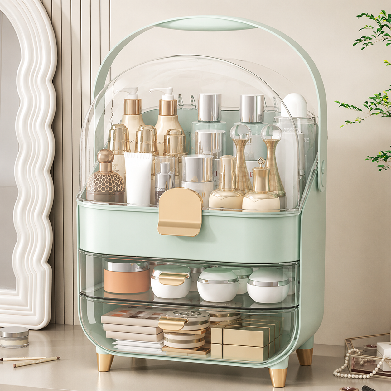 Bellordine Vanity Vault — Dustproof Makeup & Skincare Organizer