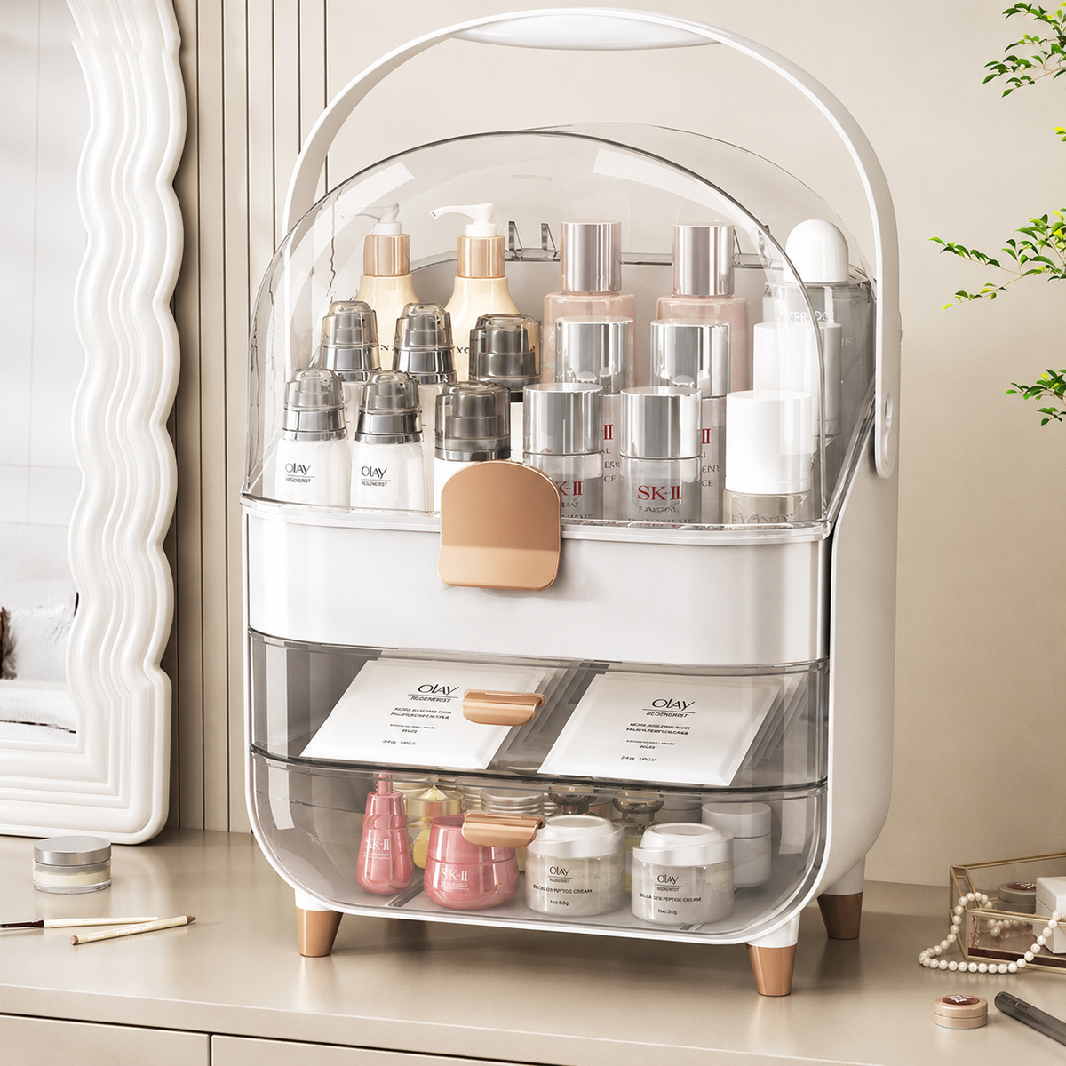 Bellordine Vanity Vault — Dustproof Makeup & Skincare Organizer