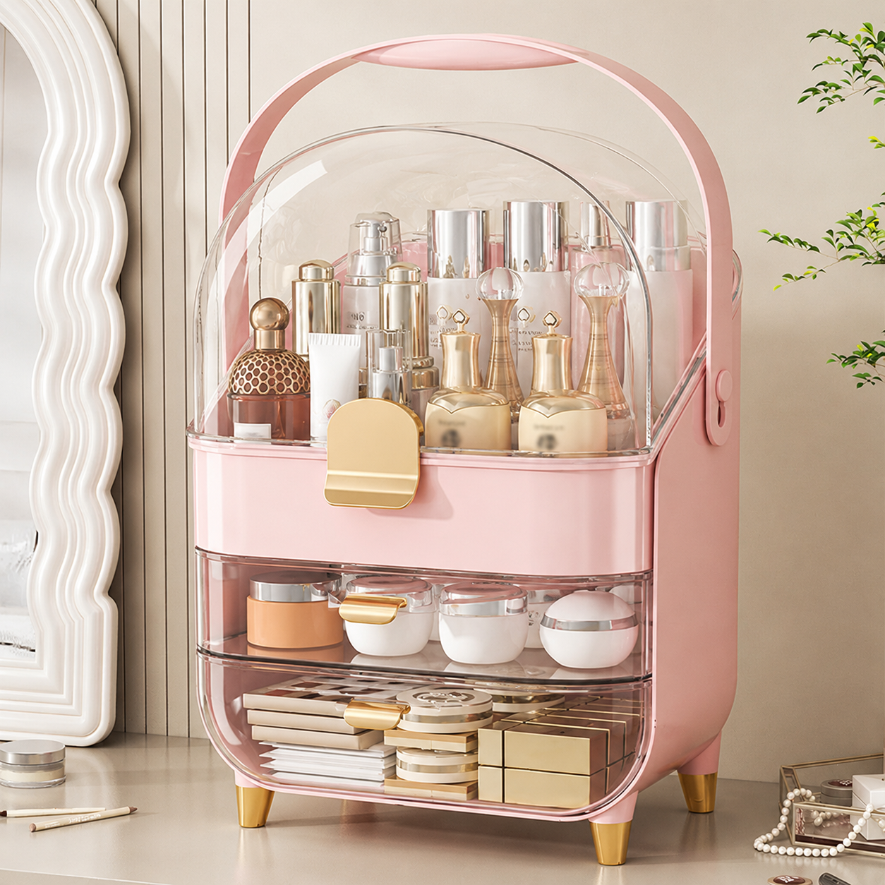 Bellordine Vanity Vault — Dustproof Makeup & Skincare Organizer